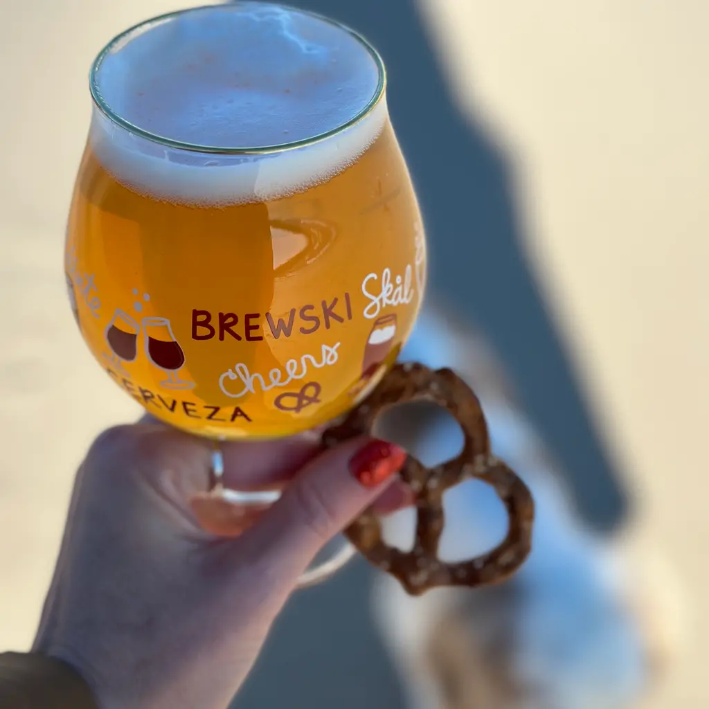 Jack & Joie Cheers Tulip Beer Glass