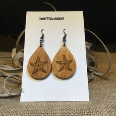 Wood Earring Starfish