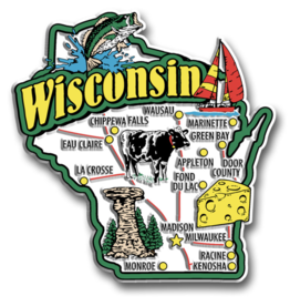 Volume One WI Super Jumbo Map Magnet - White