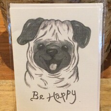 Bresina Nadine Be Happy Pug Greeting Card