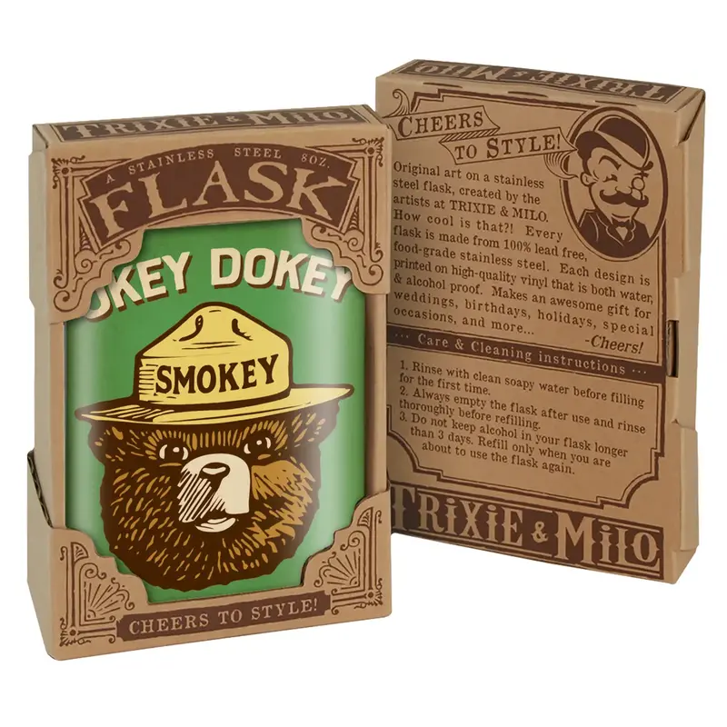 Okey Dokey Smokey Bear Flask