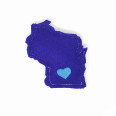 Fuzzbutt Boutique LLC Felt Catnip Toy- Wisconsin Blue