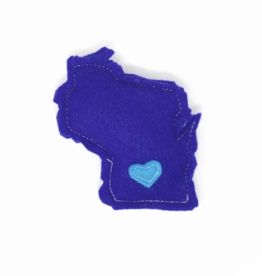 Fuzzbutt Boutique LLC Felt Catnip Toy- Wisconsin Blue