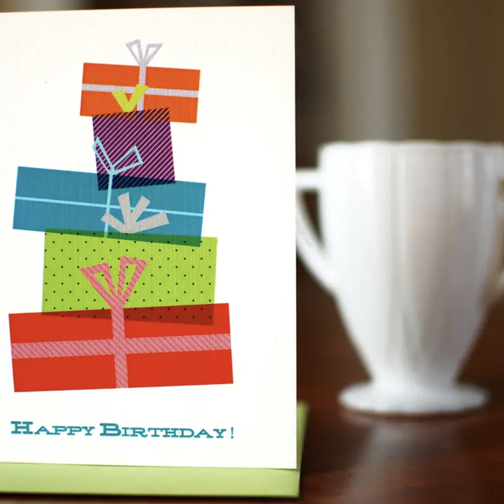 Man vs. George Designs Tower of Gifts Birthday Card