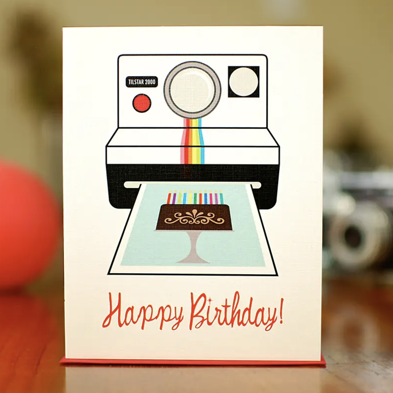 Man vs. George Designs Shake It Like A Vintage Camera Birthday Card