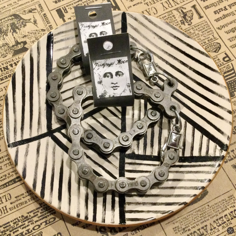 Pennyroyal Moon Bike Chain Bracelet