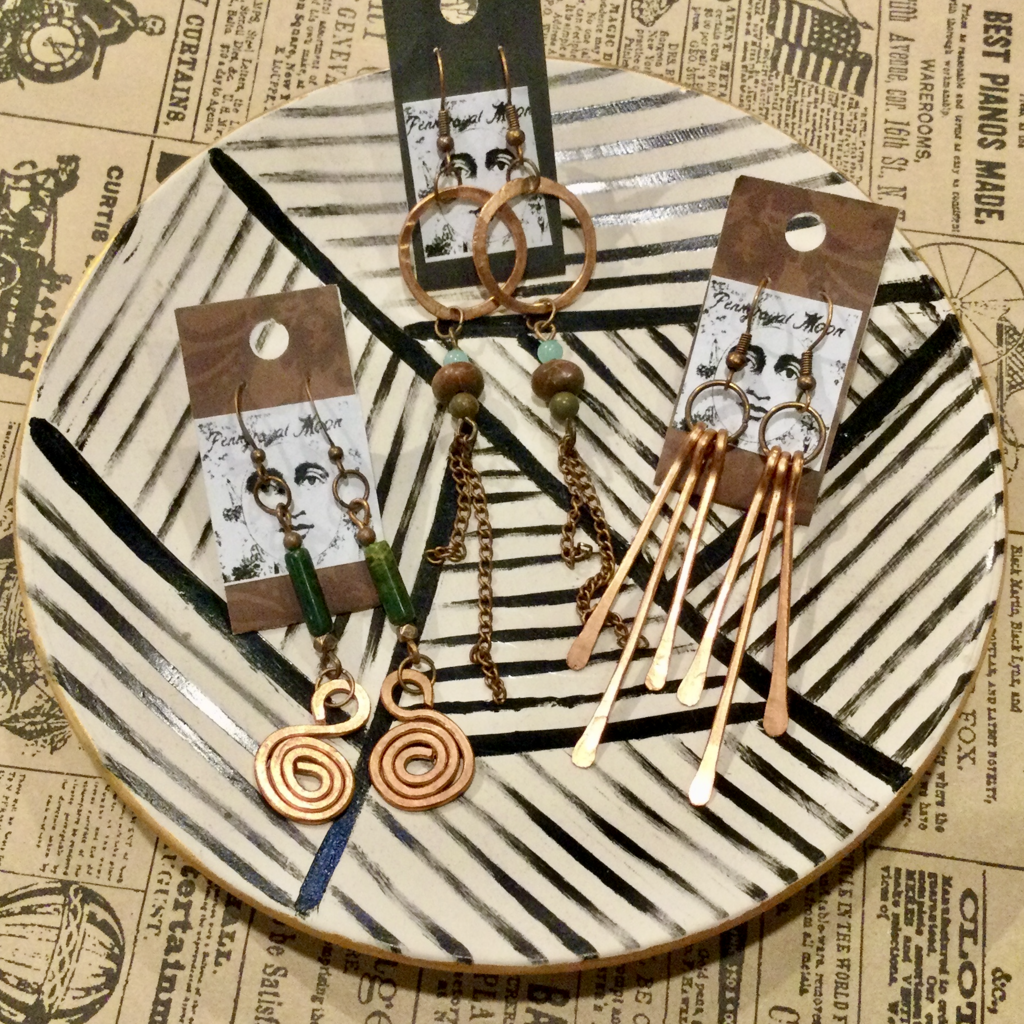 Pennyroyal Moon Copper Earrings (Assorted)