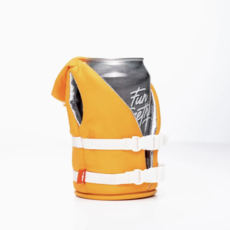 Puffin Drinkware Beverage Koozie Life Vest - Apricot