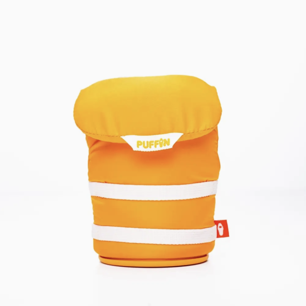 Puffin Drinkware Beverage Koozie Life Vest - Apricot