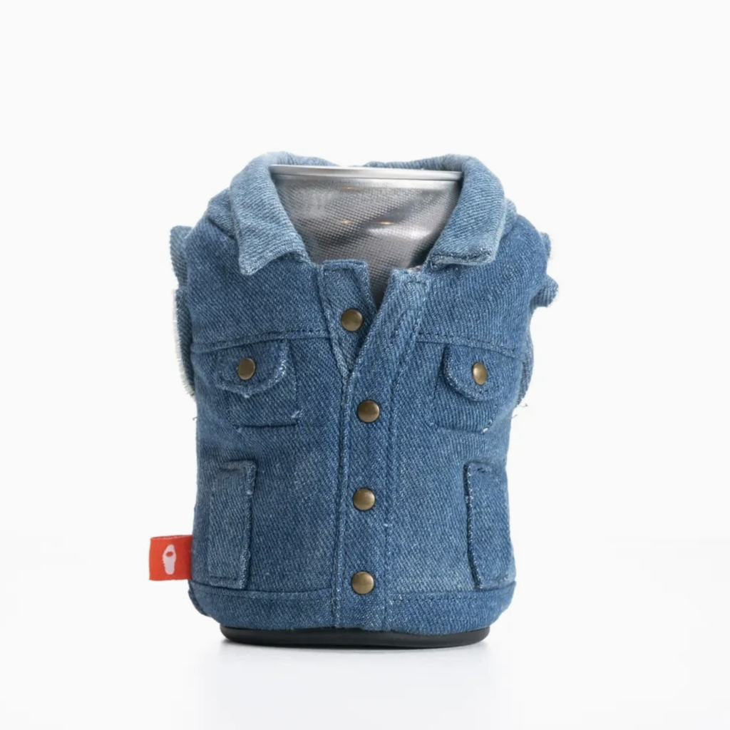 Puffin Drinkware Beverage Koozie Denim Vest - Pride