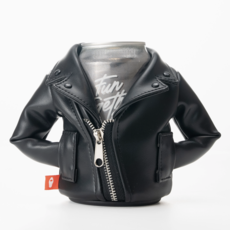 Puffin Drinkware Beverage Koozie Leather - Black