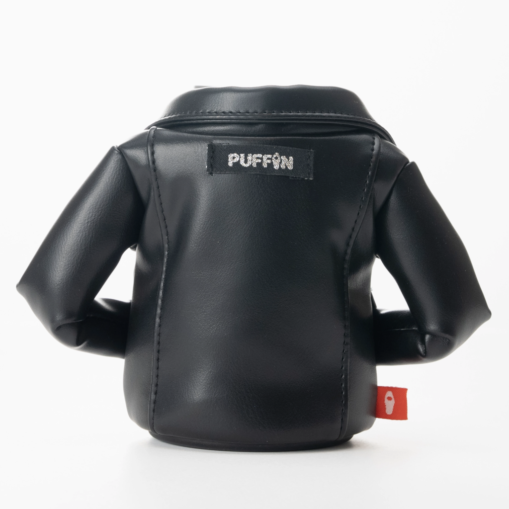 Puffin Drinkware Beverage Koozie Leather - Black