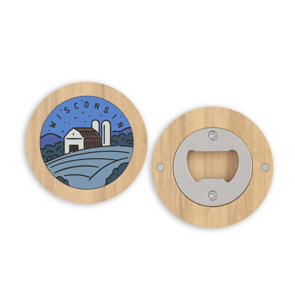 Daisy Mae Designs Wisconsin Farm Magnetic Bottle Opener