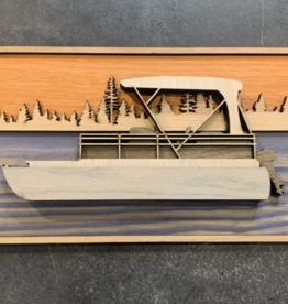 The Oaklair Woodcraft Wood Laser Cut Pontoon On Lake