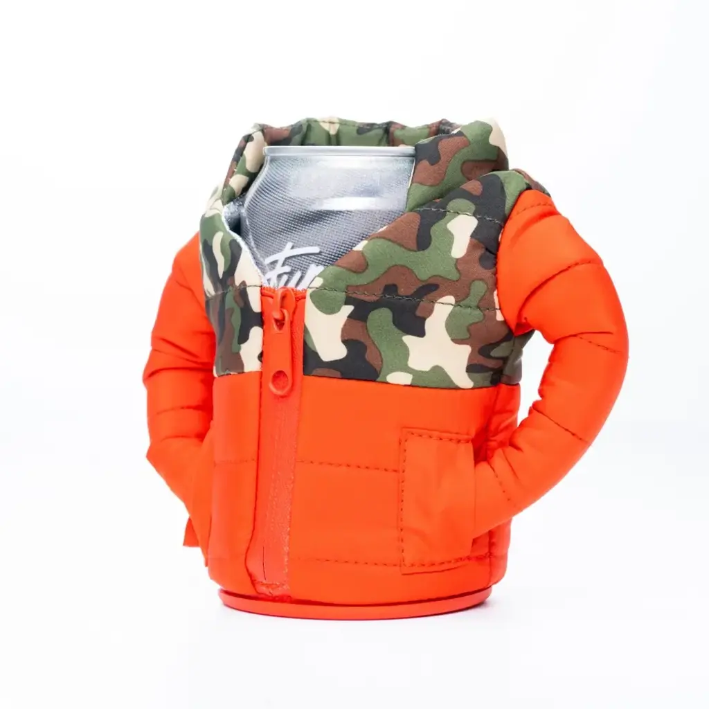 Puffin Drinkware Beverage Koozie Puffy - Puffin Red/Woodsy Camo