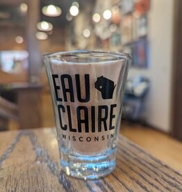 Volume One Shot Glass - Eau Claire Text