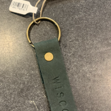 Blu Mountain Co. Leather Stamped Key Fob - Wisco Green