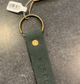 Blu Mountain Co. Leather Stamped Key Fob - Wisco Green