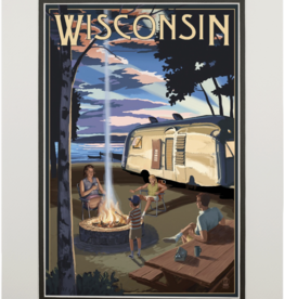 Volume One Wisconsin Retro Camper & Campfire Print (11x14)