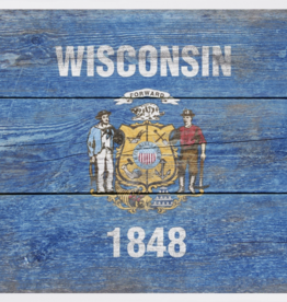 Volume One Postcard - Rustic Wisconsin State Flag