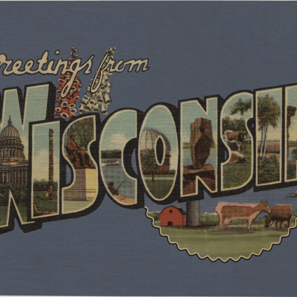 Volume One Wood Postcard - Greetings from Wisconsin