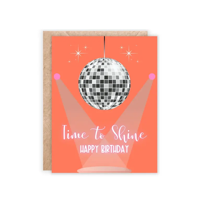 Disco Ball Time to Shine Birthday Card