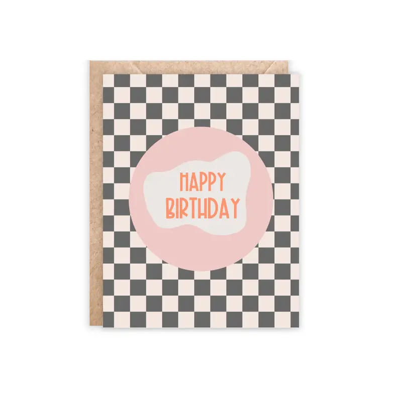 Checkered Happy Birthday Card