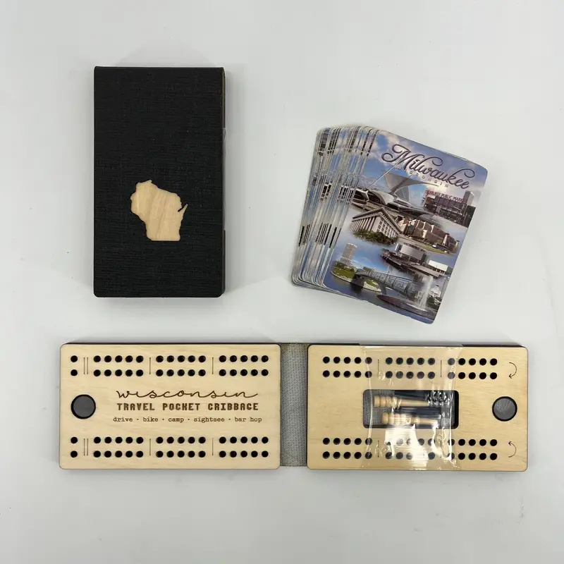 WI Travel Size Pocket Cribbage Board