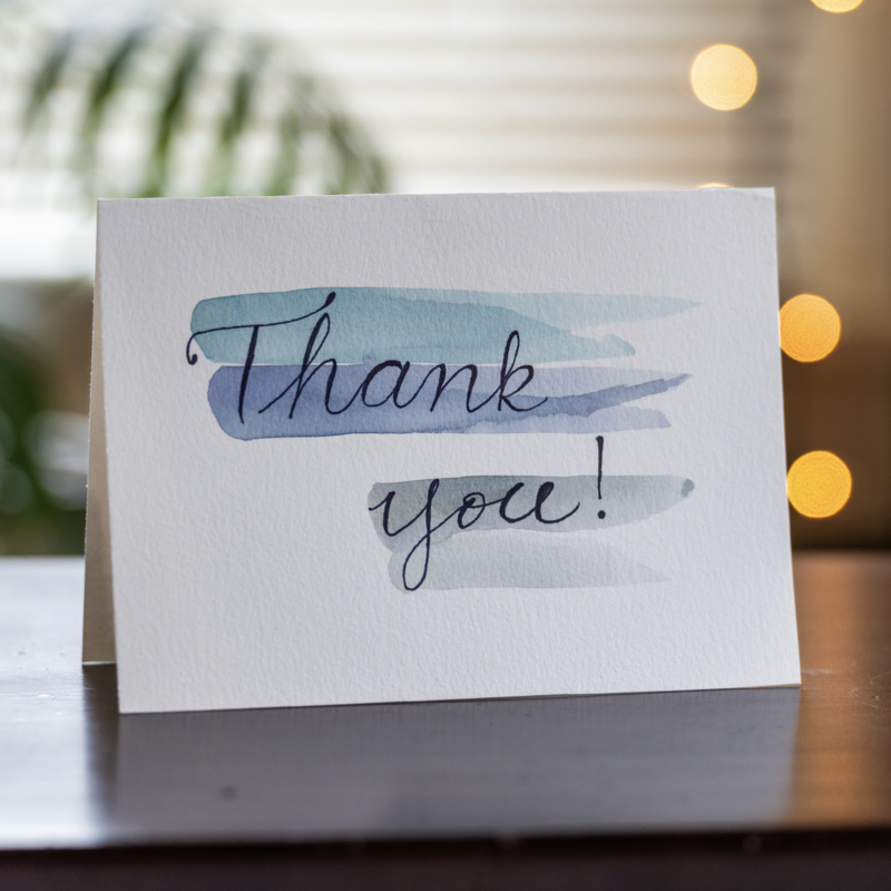 Thank You W/ Colorful Stripes Greeting Card