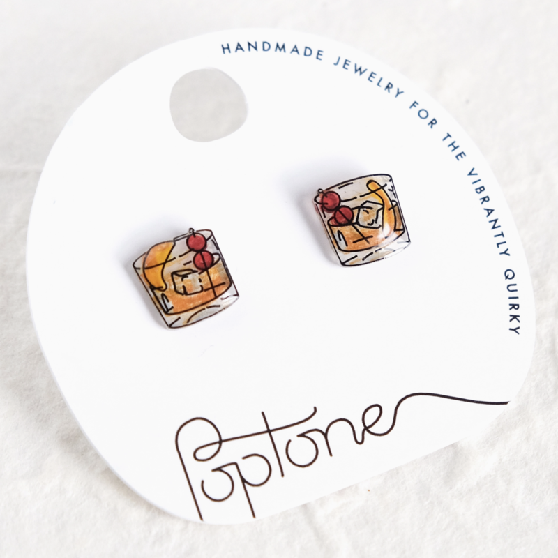 Old Fashioned Cocktail Earrings