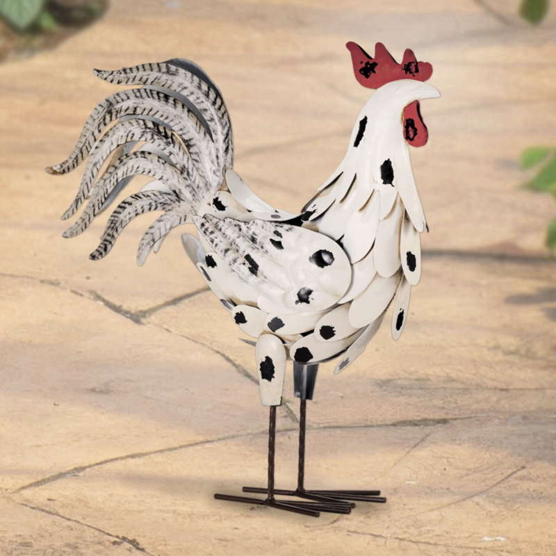 White Rooster Outdoor Decor