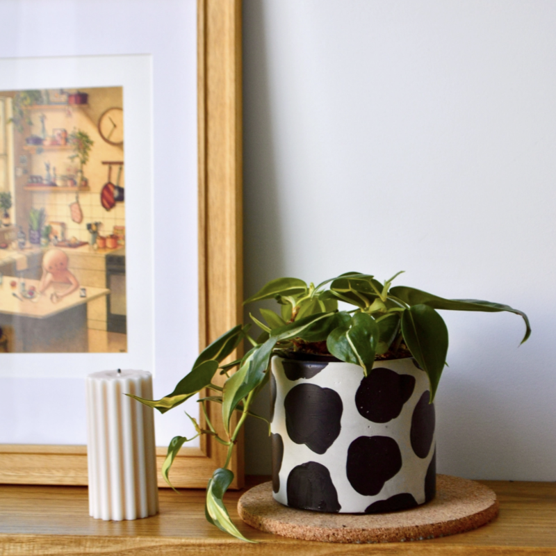 LindaMakess Handpainted Cow Planter 6 in