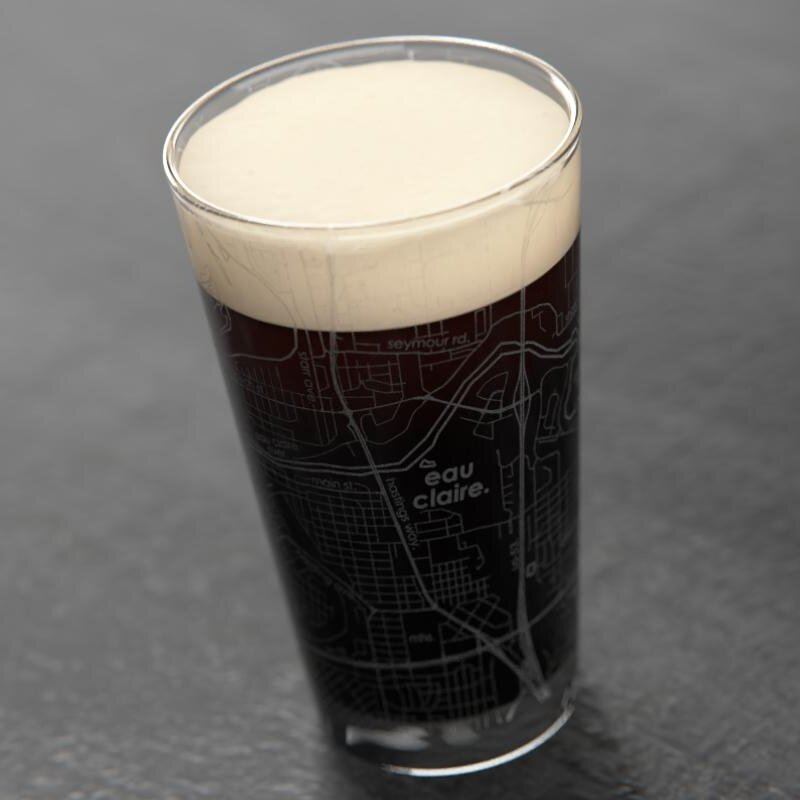 Pint Glass - Eau Claire Map