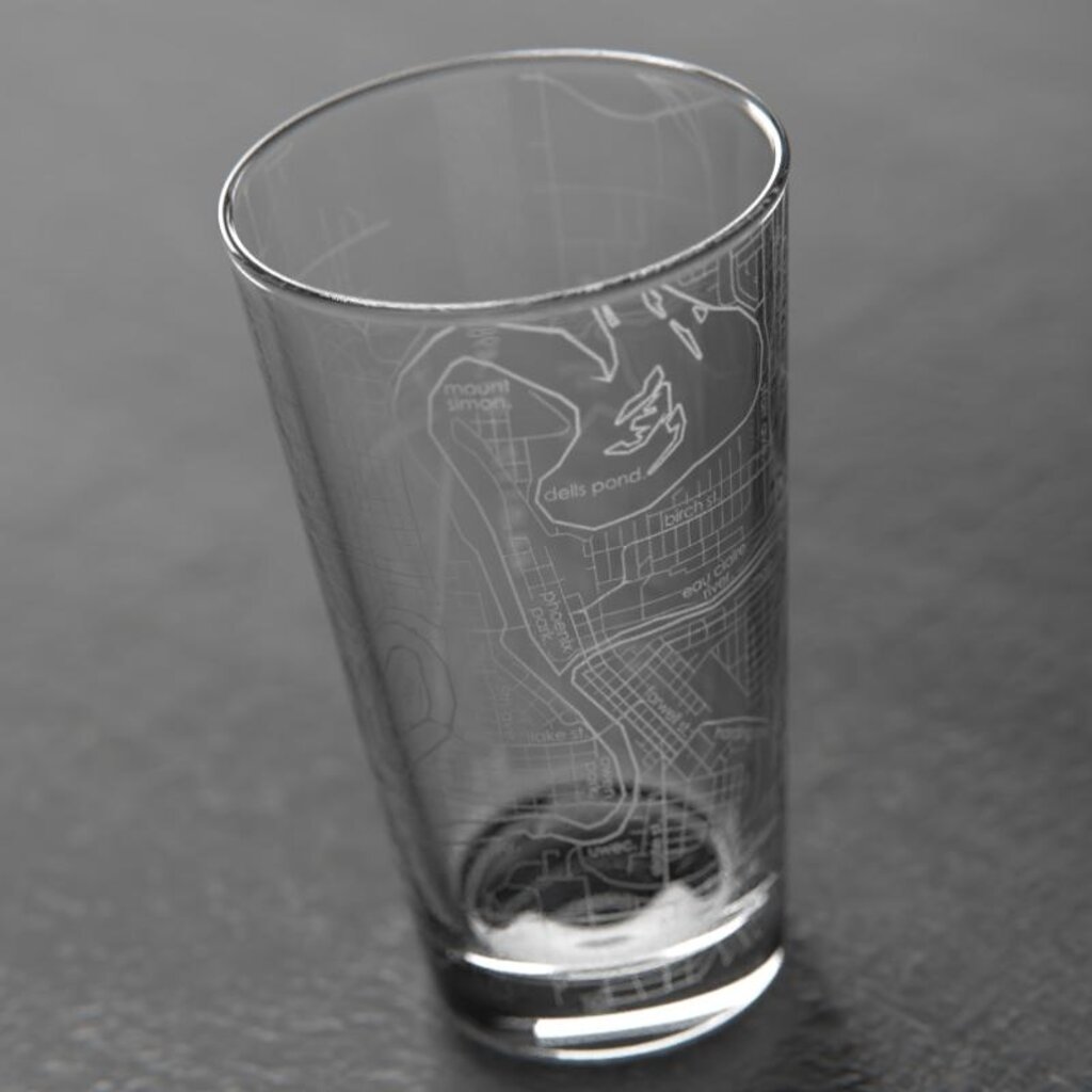 Well Told Wholesale Pint Glass - Eau Claire Map
