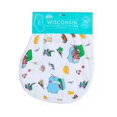 Little Hometown Wisconsin Baby Burp Cloth & Bib