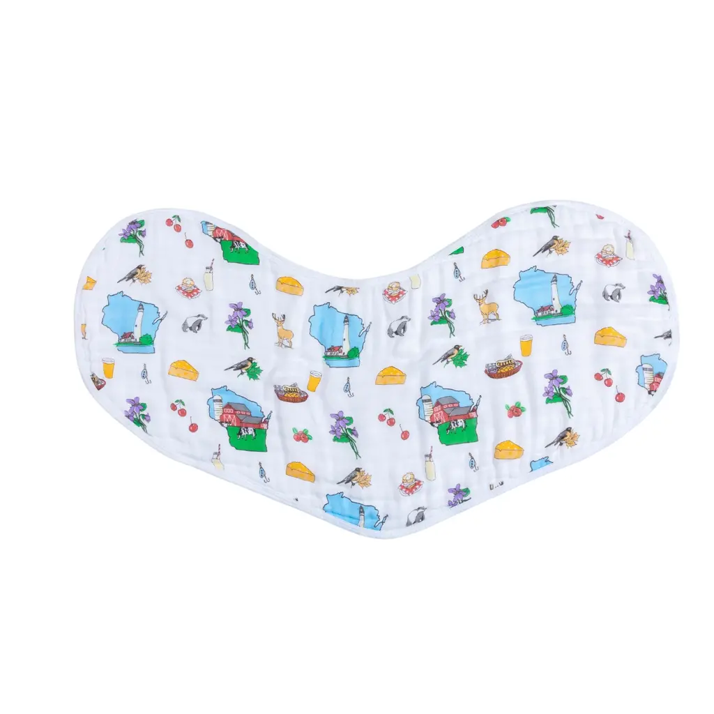 Little Hometown Wisconsin Baby Burp Cloth & Bib