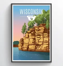 Two Point Design Group Wisconsin State Illustration Print