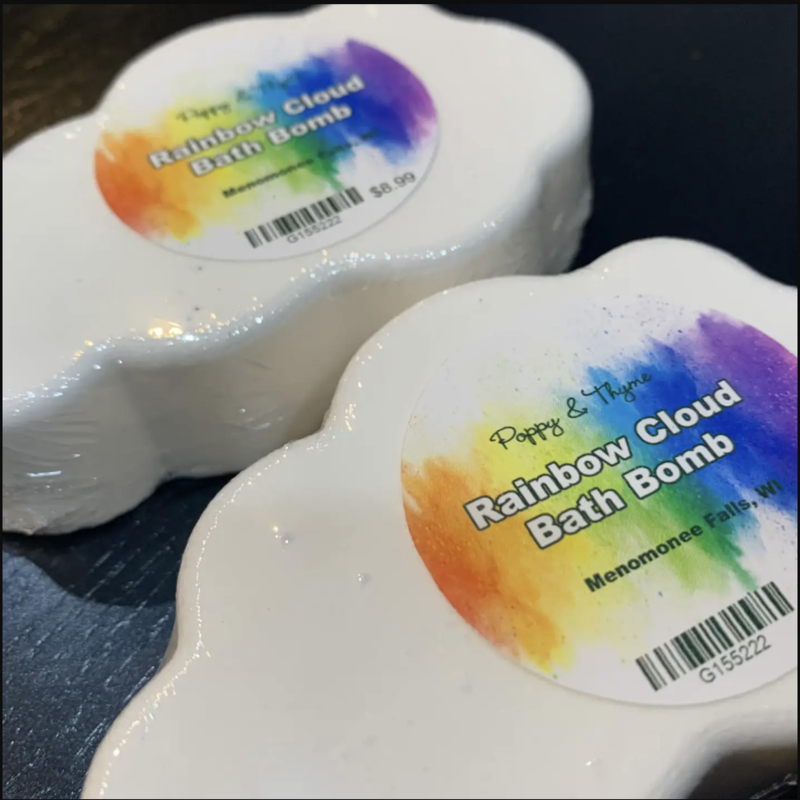 Poppy & Thyme Bath Bomb - Color Changing Rainbow Cloud