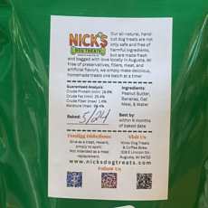 Nick's Dog Treats Nick's Dog Treats - Peanut Butter Banana