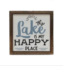 Driftless Studios 6x6 wood sign - The Lake Is My Happy Place