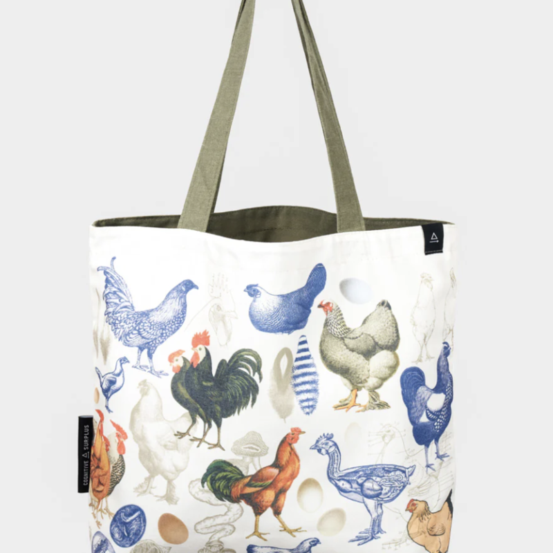 Cognitive Surplus Chicken and Eggs Canvas Shoulder Tote
