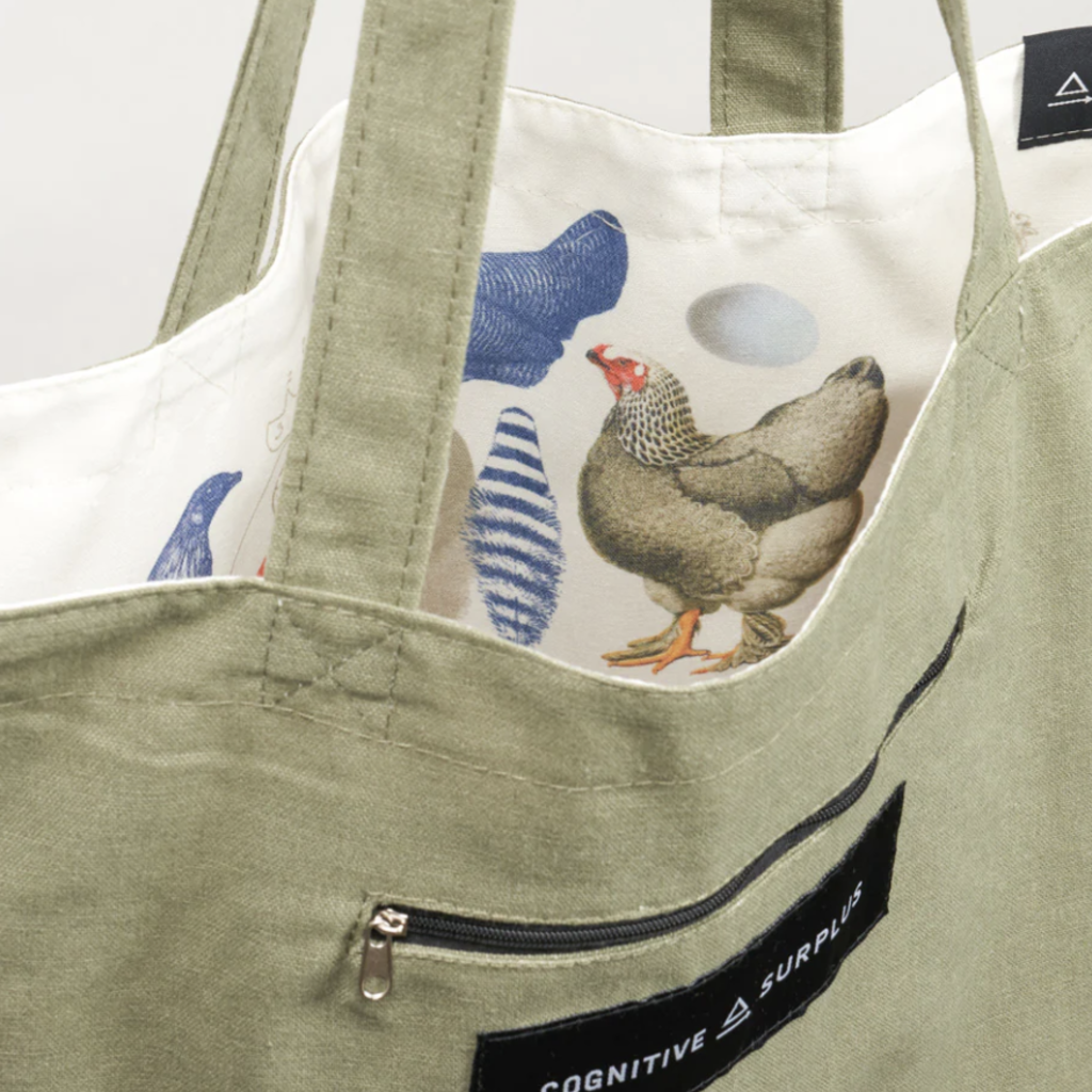 Cognitive Surplus Chicken and Eggs Canvas Shoulder Tote