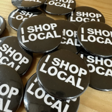 Craftinista Girl I Shop Local Button