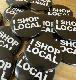 Craftinista Girl I Shop Local Button