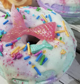 Handmade Natural Beauty Bath Bomb Donut: Mermaid Tail