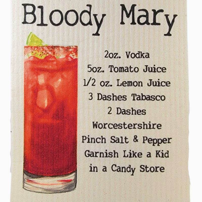 Pixel & Stitch Swedish Dishcloth-Bloody Mary Cocktail