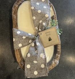 Beneath The Pines Candle Co. Wooden Dough Bowl Candle - White Birch