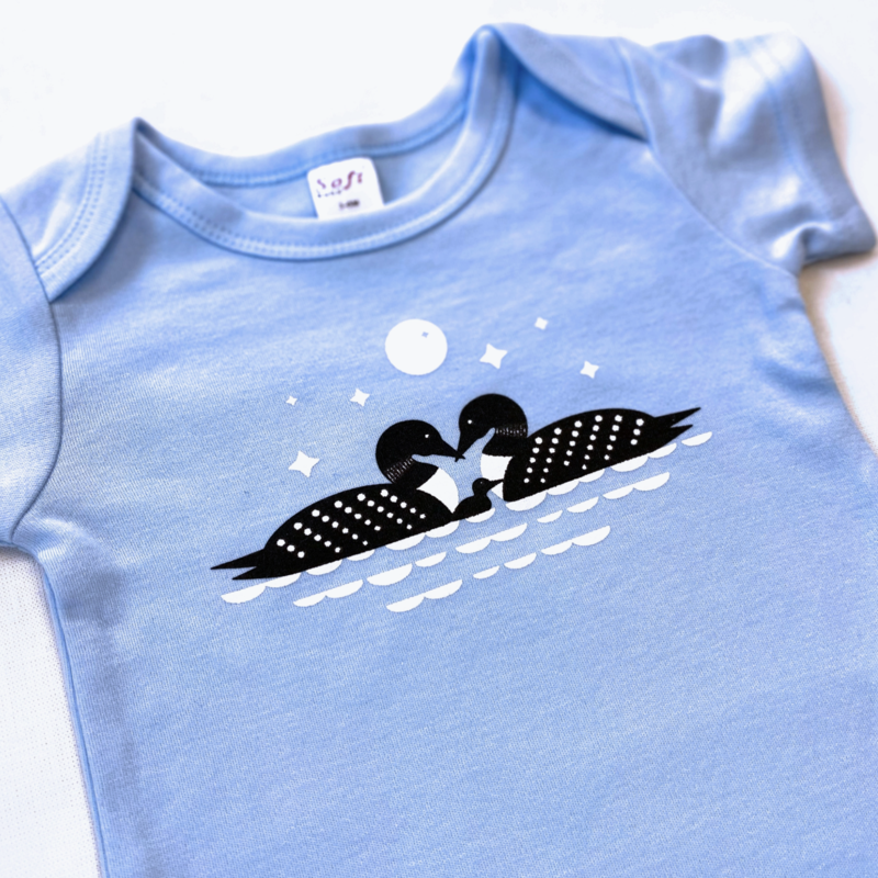 Sweetpea & Co. Loon Family Baby Onesie  3-6 M