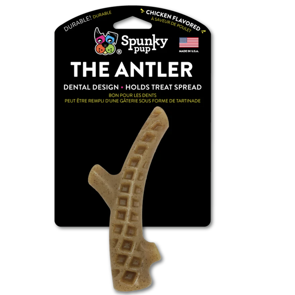 Spunky Pup Dog Toys The Antler, Deer  - Hard Chew Nylon