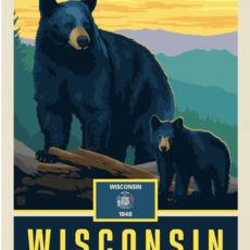 Anderson Design Group Wisconsin State Pride: Black Bears 11x14 Print